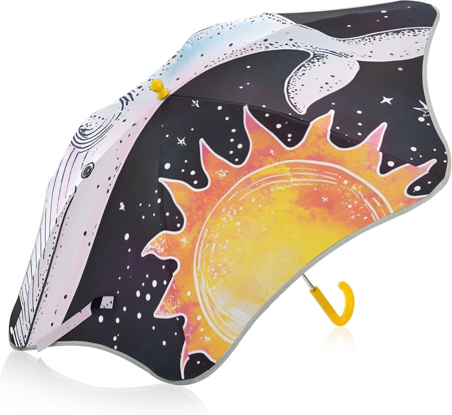 ALAZA Sun Satrs Whale Kids Umbrella for Girls Boys Toddler Children Rain & Sun Umbrella
