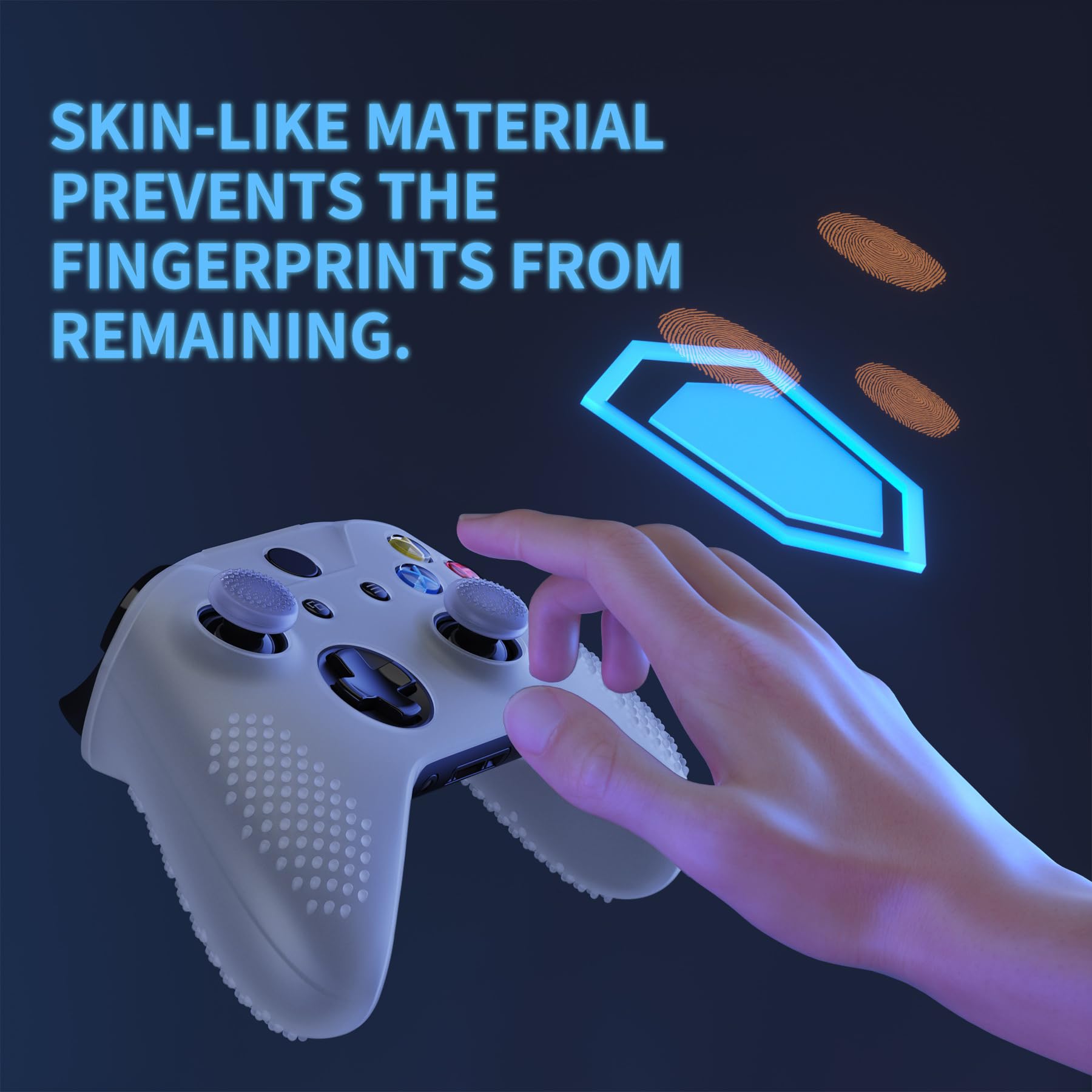 eXtremeRate Cubierta de Silicona para Xbox One S/X Control Accesorios Funda Suave Protectora Antideslizante Carcasa con 2 Tapas de Joysticks para Xbox One S/X(Brilla en Oscuridad)