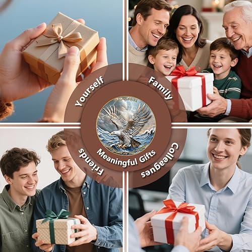 Miniatura 6 de Moneda de desafío de águila 3D de doble cara de aleación de zinc de 1.57 pulgadas, diseño inspirador colorido con Isaías 4031, tema de fuerza en la