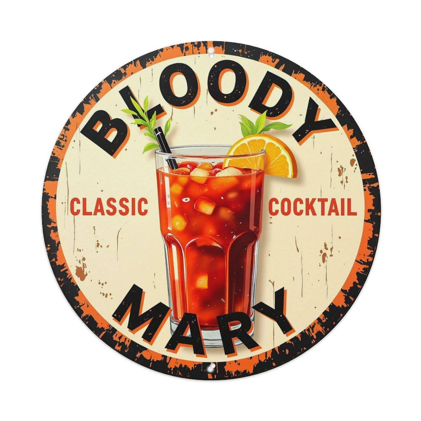 Bloody Mary Cocktail Classic Drink Metal Tin Sign Plaque