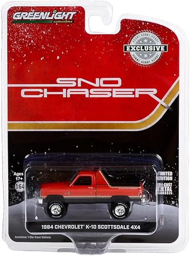 Miniatura 2 de Greenlight 30365 1984 Chevy K-10 Scottsdale 4x4 - SNO Chaser (Hobby Exclusive) 164 Escala Diecast