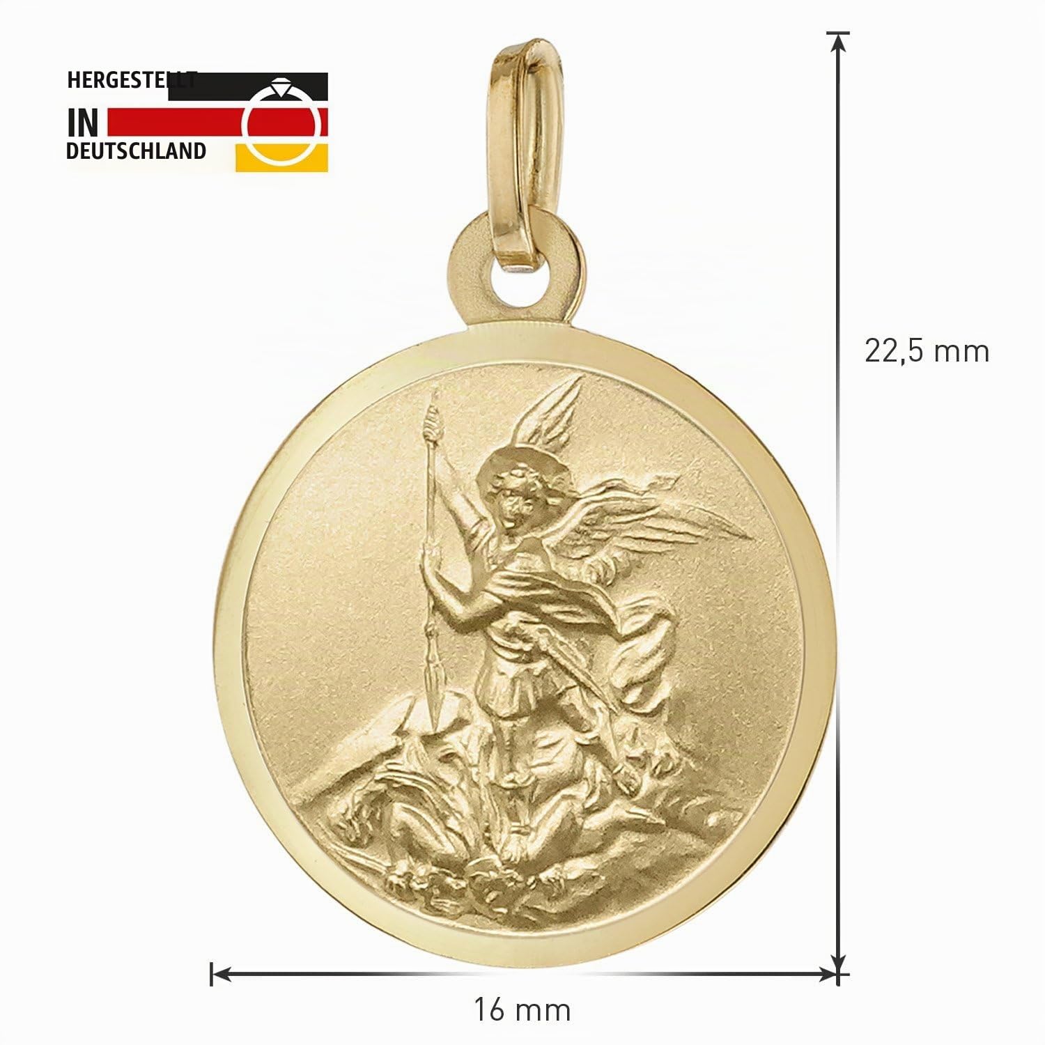 trendor Erzengel Michael Anhänger Gold 333 an goldplattierter Kette 41428