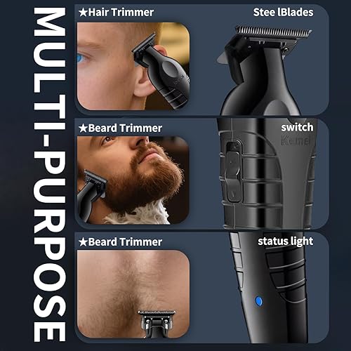 Miniatura 8 de KEMEI 2299 - Cortapelos profesional para hombres, sin cable y sin cable, para cortar el cabello y aseo recargable