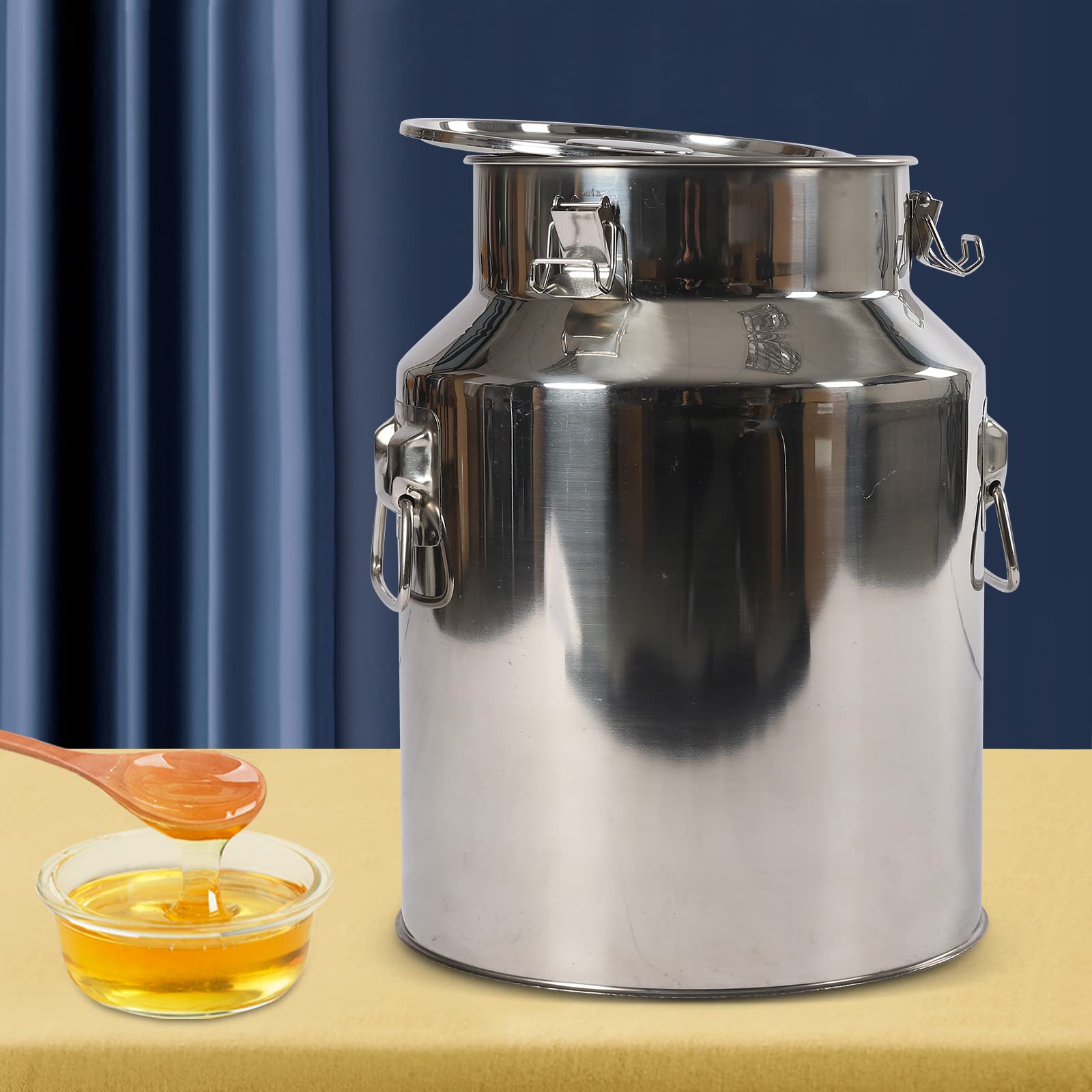 Jarra de transporte hermética para leche, cubo de almacenamiento de acero inoxidable, recipiente para alimentos, ideal para almacenar y transportar líquidos para casa y restaurante (28 L)