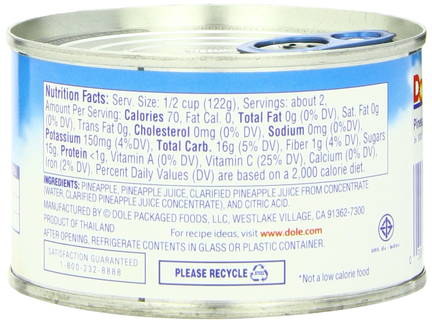 Dole Pineapple Chunks In 100% Pineapple Juice, 8-Ounce Cans (Pack of 24)