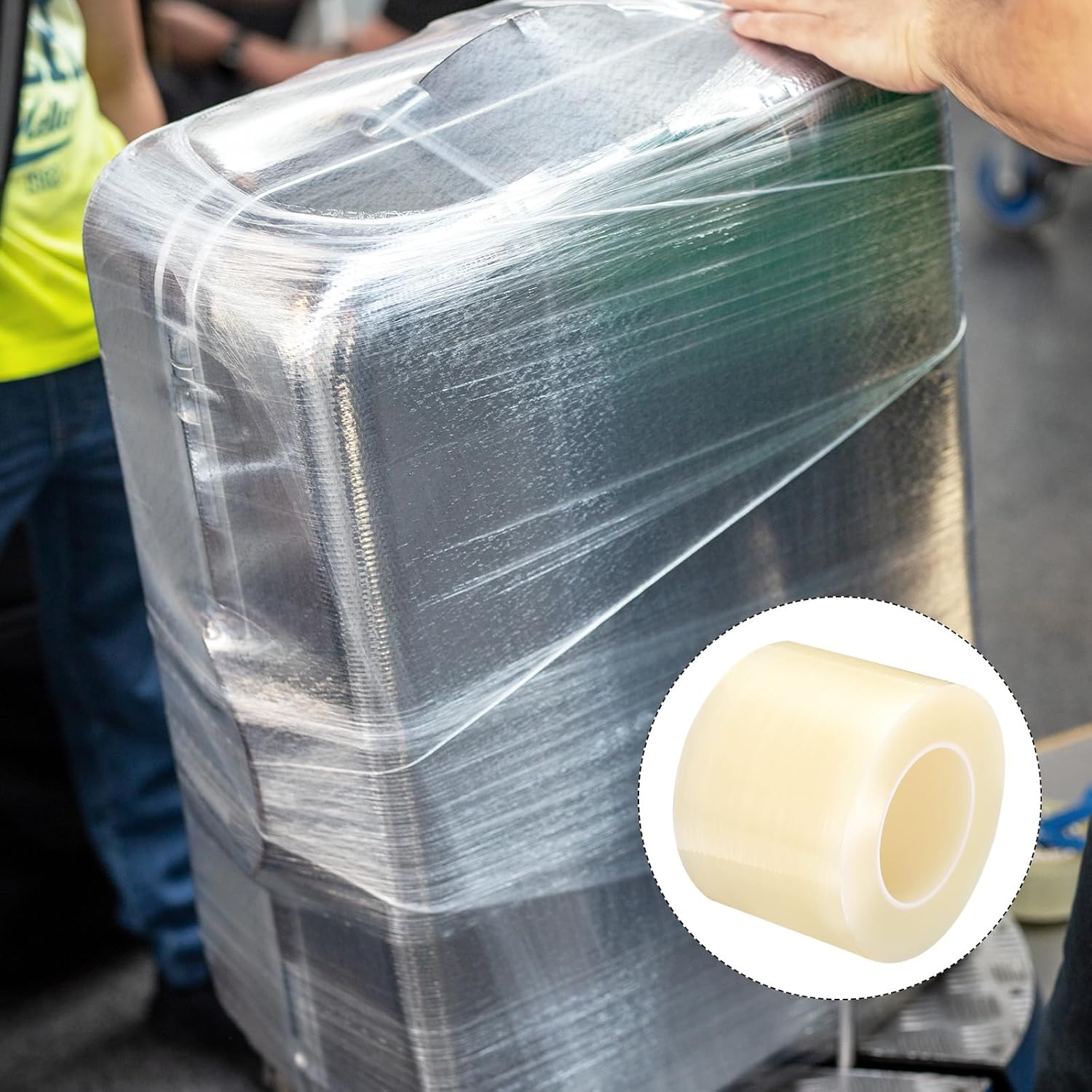 MECCANIXITY Removable Protective Film Tape, 4 Inch x 656 Ft Surface Protective Scratch Film Tape Roll for Furniture, Electrical Appliances, Clear