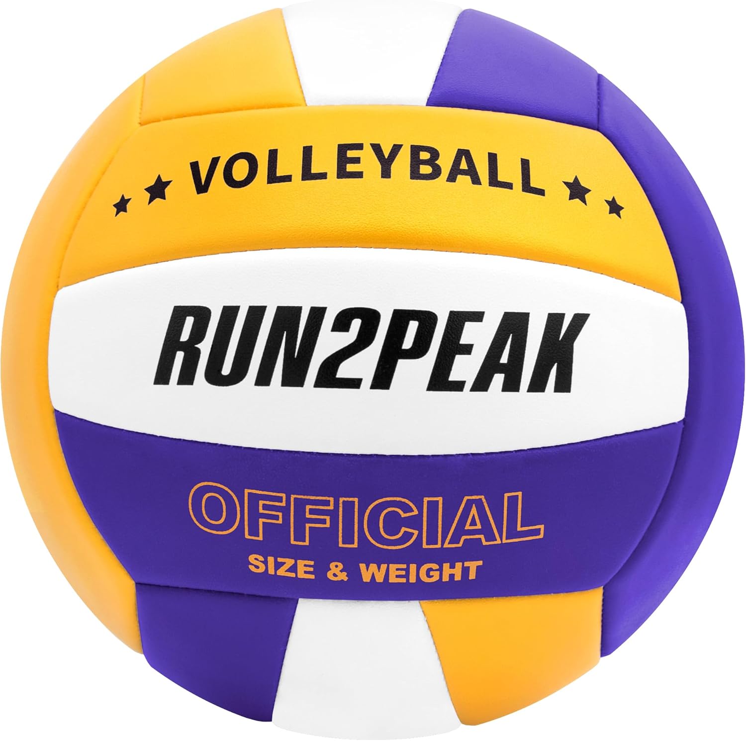 RUN2PEAK Soft Volleyball Ball Official Size 5 Volleyballs for Indoor Outdoor Beach Pool Game Play for Teen Beginner Recreational Team Professional PU Leather Training Practice Volley Balls