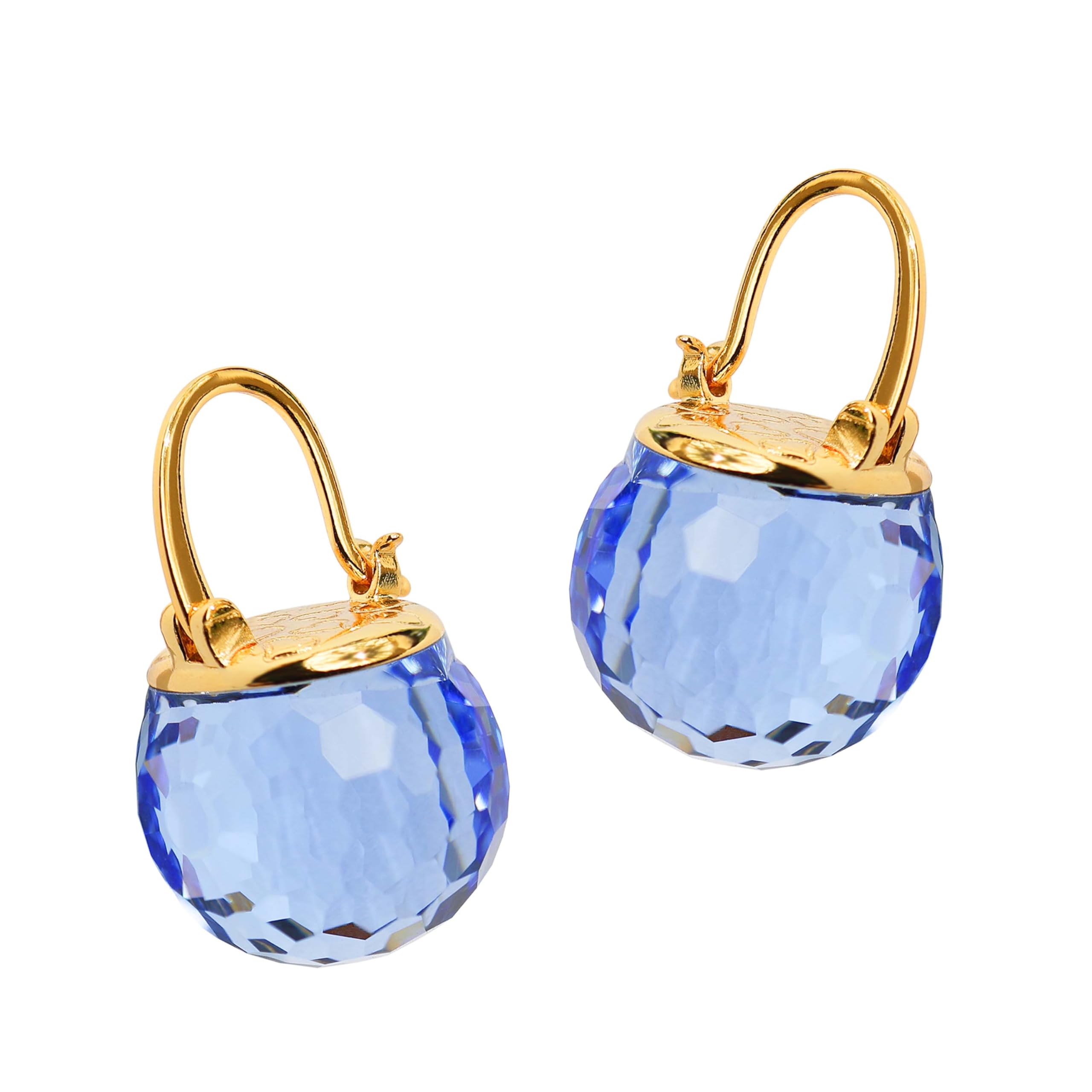 Crystal Earrings for Women, Sparkly Austrian Crystal Disco Ball Earrings, 18K Gold Plated Post Drop Earrings with Colorful Spheres, Hypoallergenic &amp; Lightweight, Ideal Gift for Her