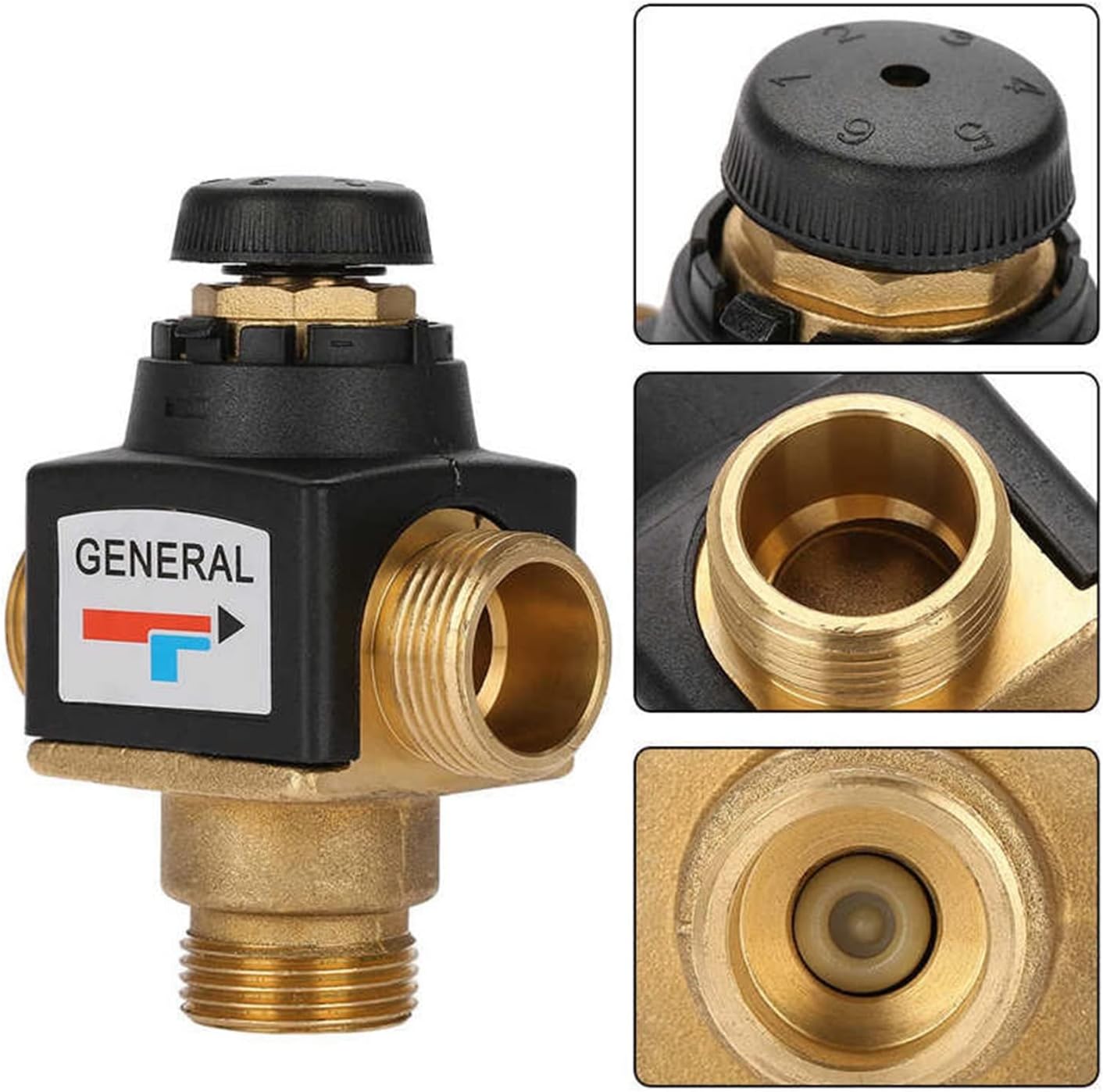 1Pc 3 Way DN20 Mixing Valve Male Thread Brass Thermostatic Mixing Valve for Solar Water Heater Tools Accessory