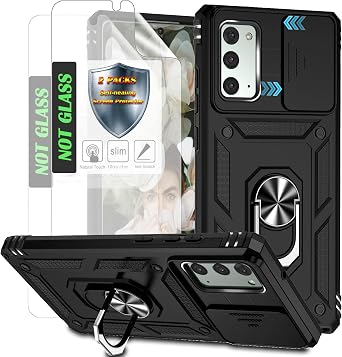 Slide Camera Cover Phone Case,for Samsung Galaxy Note 20,Black