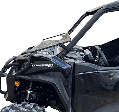 Miniatura 2 de Clearly Tough Can-Am Commander (2021 y posteriores)  Parabrisas plegable completo, resistente a los arañazos, poliéster prémium (Lexan MR10) con