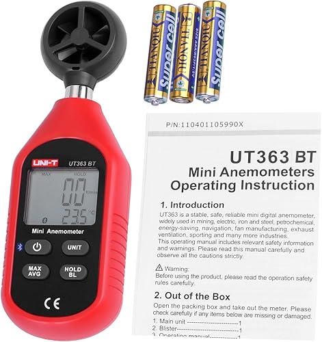 Miniatura 9 de UNI-T UT363BT - Medidor de velocidad de viento Bluetooth, mini anemómetro digital de mano con termómetro y máximominuto para recolección de datos