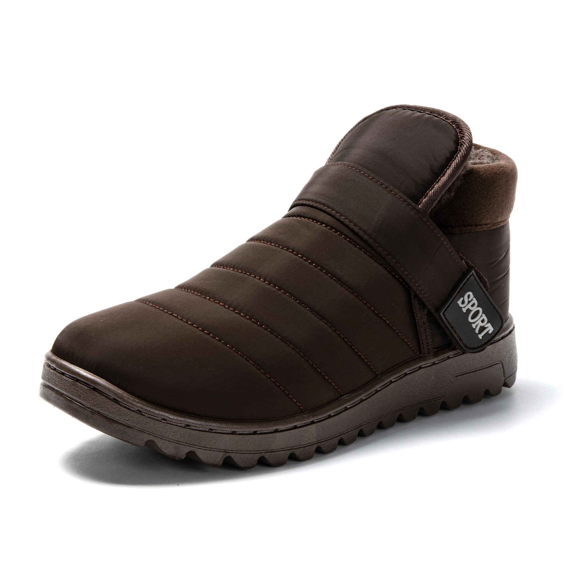 JOMIX Winter Stiefeletten Herren Warme Gefüttert Winterstiefel Puff Klettverschluss Winterschuhe Antirutsch Sohle Outdoor