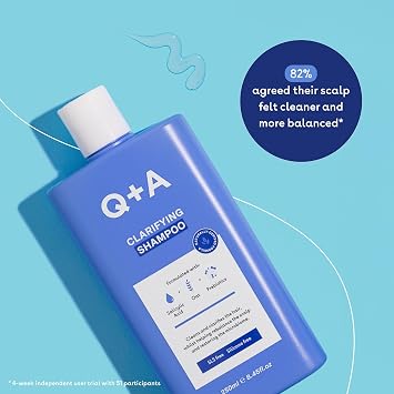 Q+A Clarifying Shampoo (250ml), Scalp-Refreshing, Build-Up Removing, Moisturizing and Microbiome-Balancing Hair Care, Salicylic Acid Shampoo, with Oatmeal and Prebiotics
