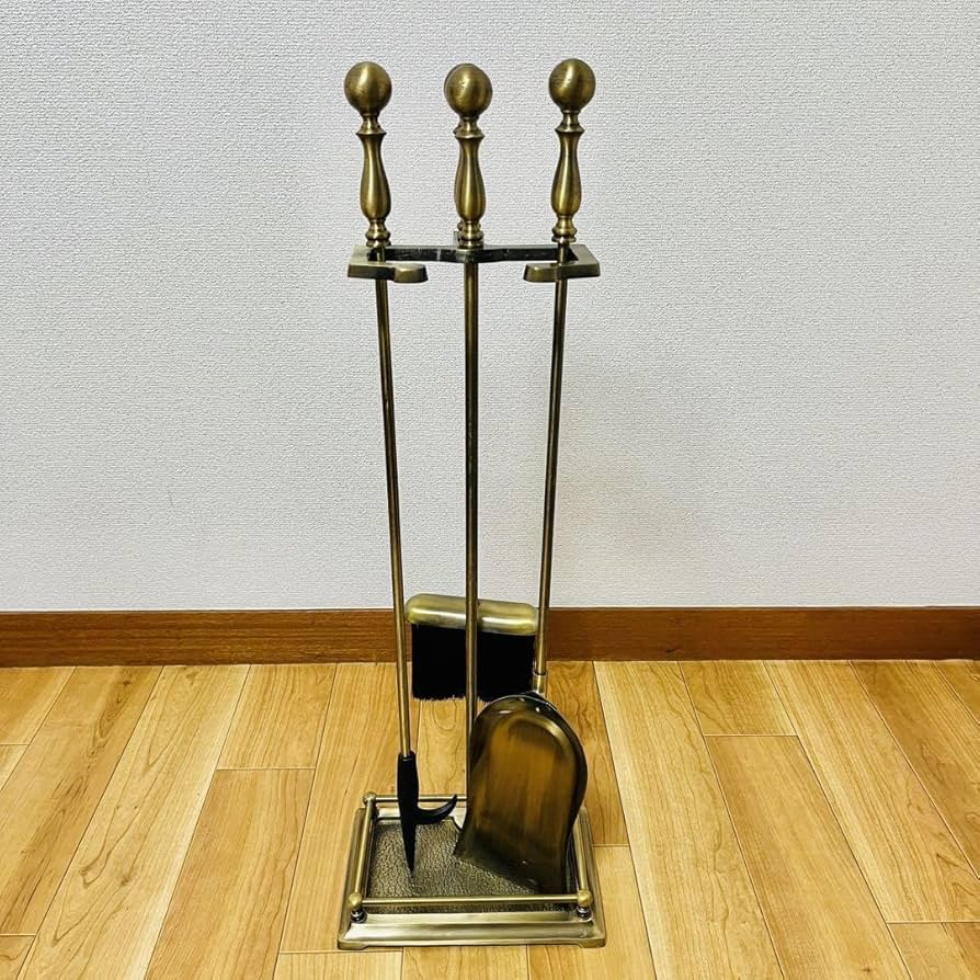 暖炉セット　ファイヤーツール　昭和レトロ Amazon.co.jp: アンティーク ファイヤーツールセット 薪ストーブ