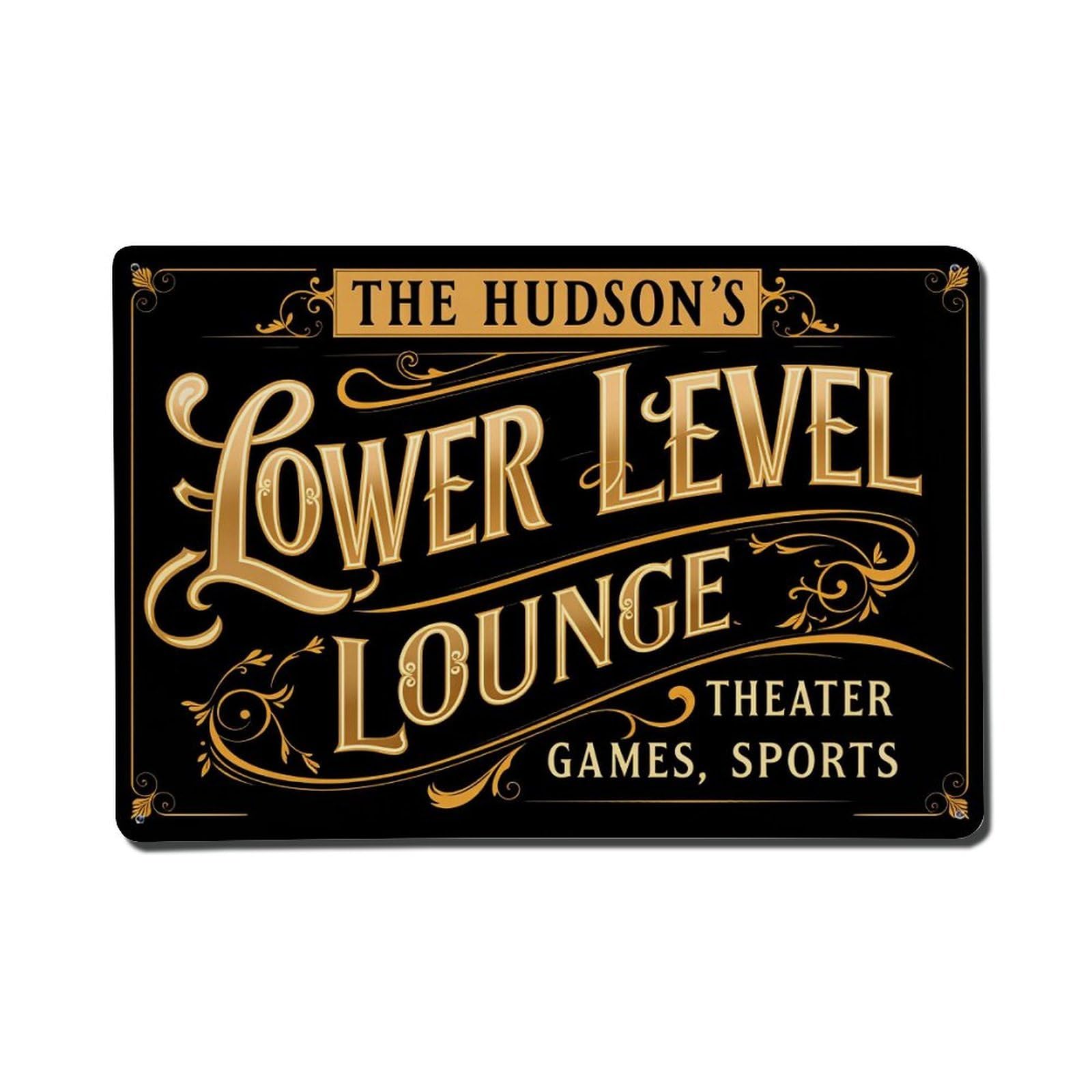 Enderetf Vintage Golden Ornate Script Design Pattern_1 Tin Sign Metal Poster, Home Bar Garage Man Cave Cafe Indoor & Outdoor Wall Decoration 8X12inches