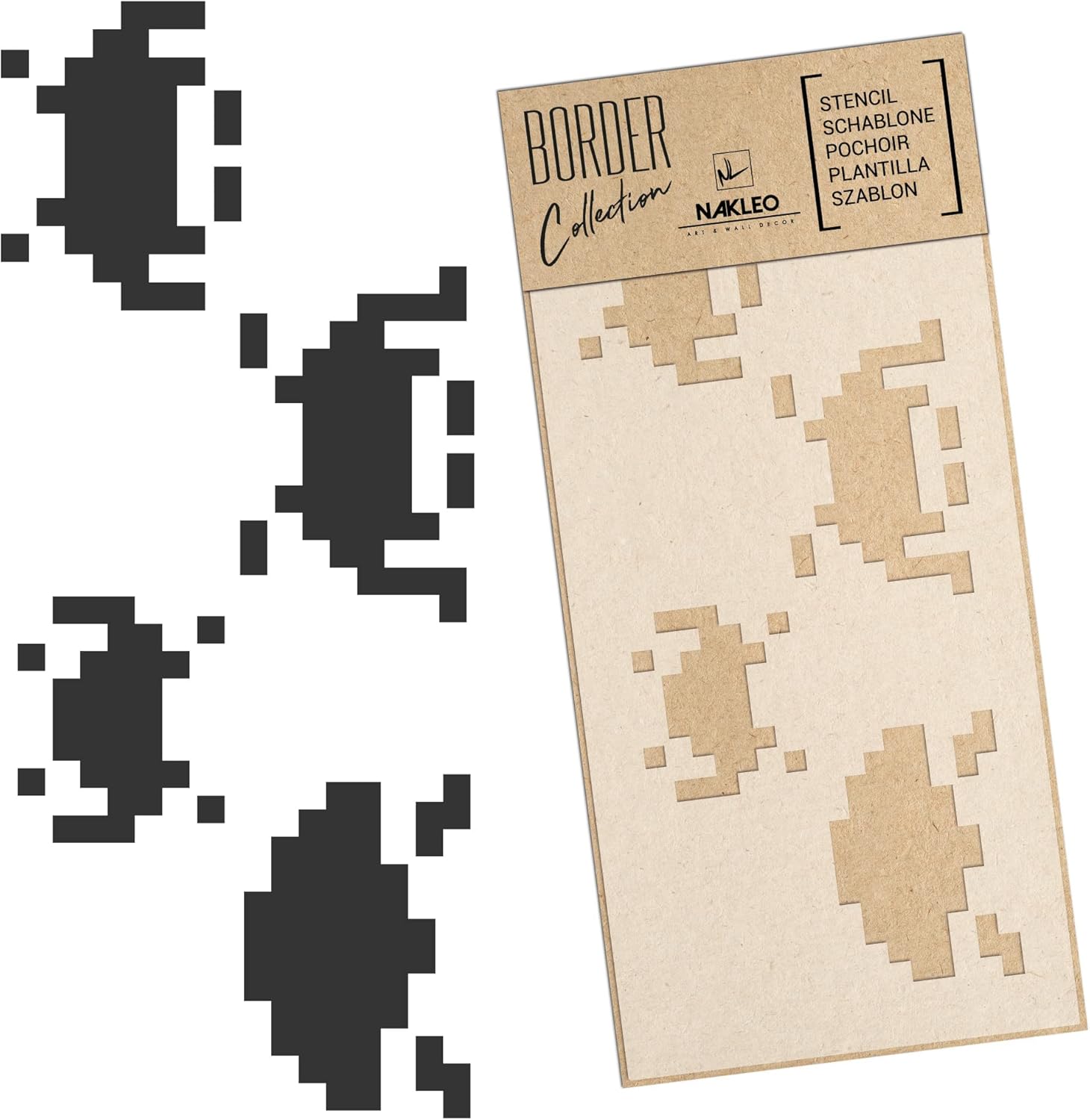 NAKLEO Border Reusable Plastic Wall Stencil - 45x95cm / 17" x 37" - Mountains Peaks Climbing - Pattern Painting Stripe DIY Art Craft Template - Fabric Furniture Wood