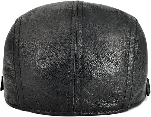 Miniatura 4 de VOBOOM Hombres Mujeres Ajustable Cuero Genuino Ivy Cap Newsboy Hat