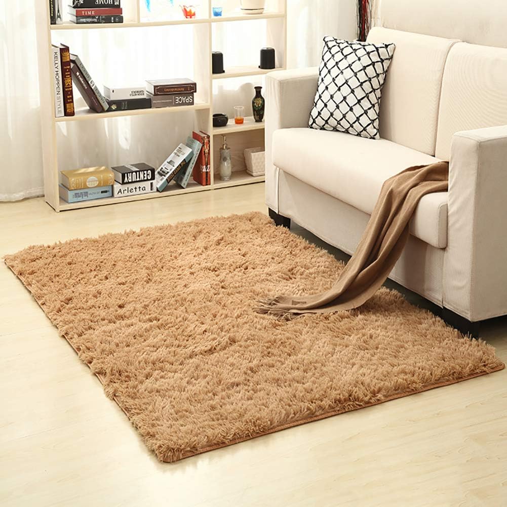 Area Rug 170x240cm Shaggy Floor Rug Pile Height Modern Ultra Soft Modern Luxurious Thick Pile for Living Room Bedroom Sofa Nursery Rugs - Khaki