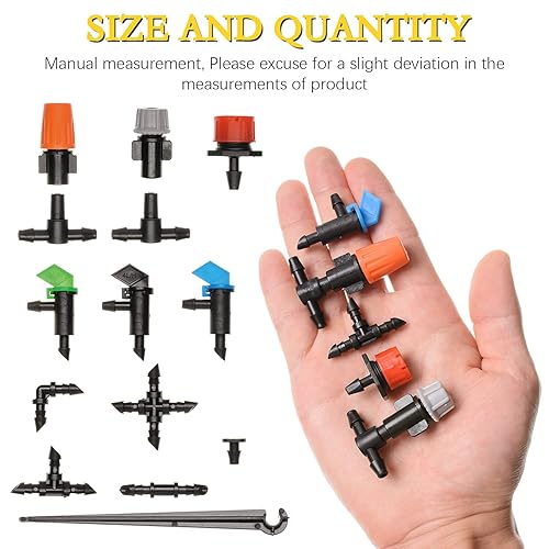 Miniatura 3 de Kit de 190 conectores de púas para riego, conectores de púas de riego por goteo, kit de accesorios de tubería de 1/4 pulgadas para maceta, jardín y