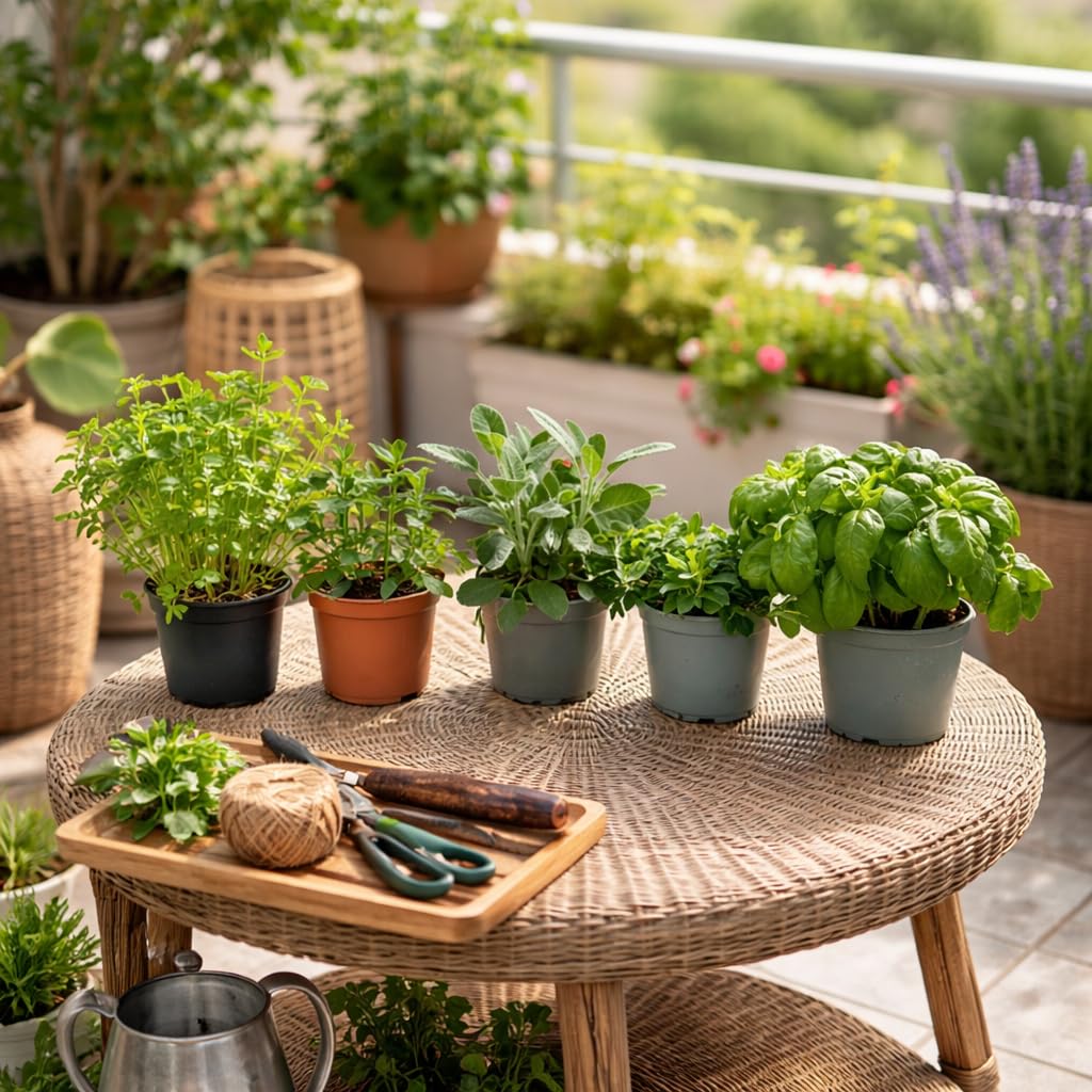 Vandas Set 5 Varietà di Piante Aromatiche in Vaso 14 cm Basilico Menta Prezzemolo Origano Salvia per Cucina Balcone e Giardino Made in Italy