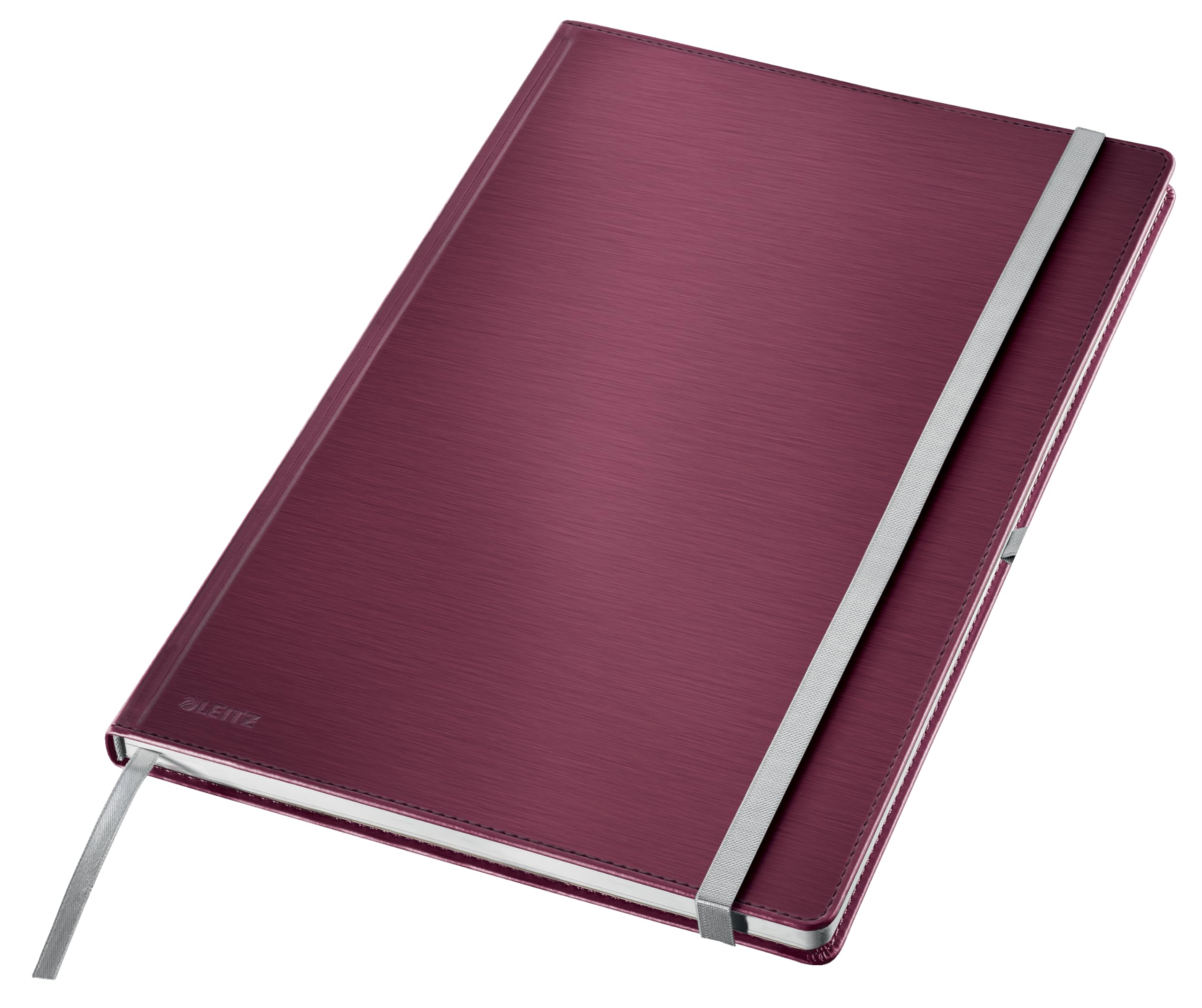 Leitz Style A4 Lined Notebook, Hardcover, 160 Pages, 80 Sheets, FSC-Certified 100 g/m² Paper, Elastic Strap & Bookmark, for Office & Home Office, Red, 44751028