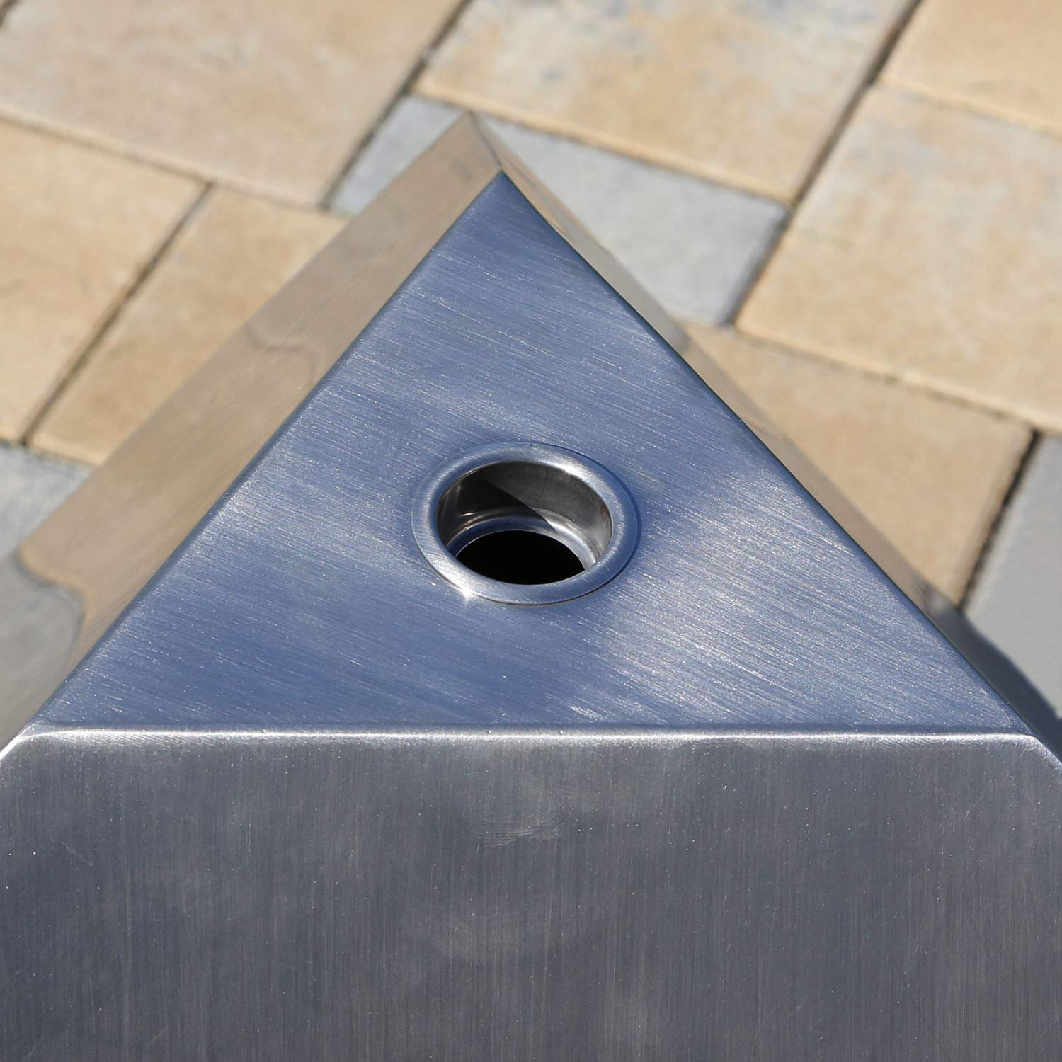CLGarden Edelstahl Element Würfel stehend Skulptur für Garten Deko DIY Springbrunnen