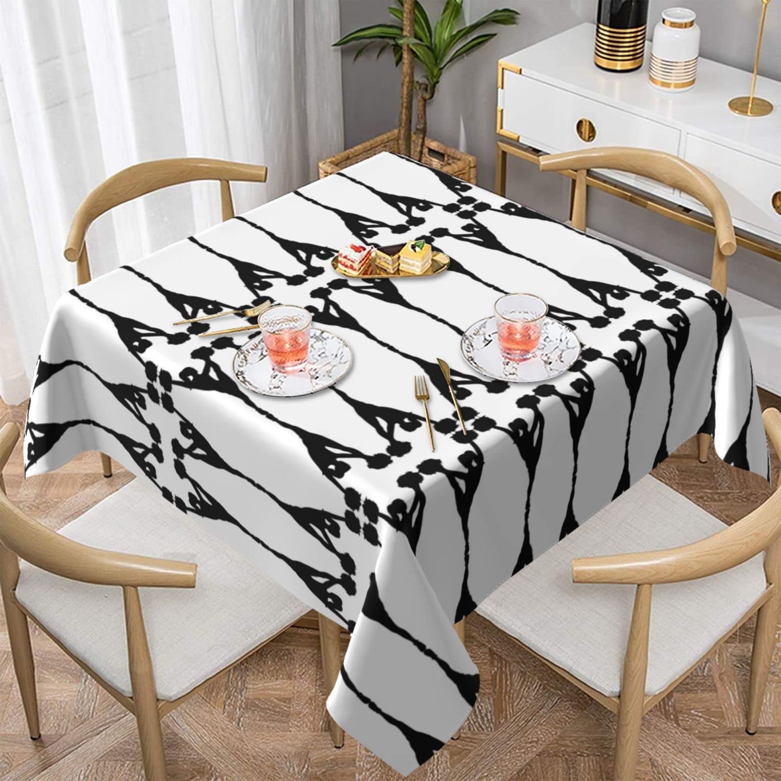 Lawenp Cheerleader Square Wrinkle-Free Table Cloth Cover Table Decorative for Wedding Dinning Party Banquet Tabletop