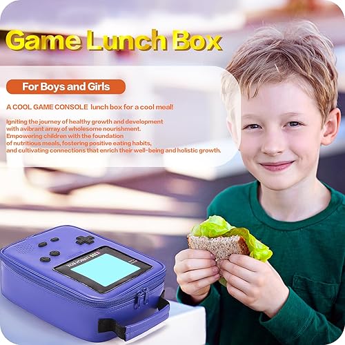 Miniatura 6 de Hairao Fiambrera para niños, bolsa de almuerzo suave aislada de cuero, mini hielera de Gameboy para el regreso a la escuela, kit de bolsa térmica de