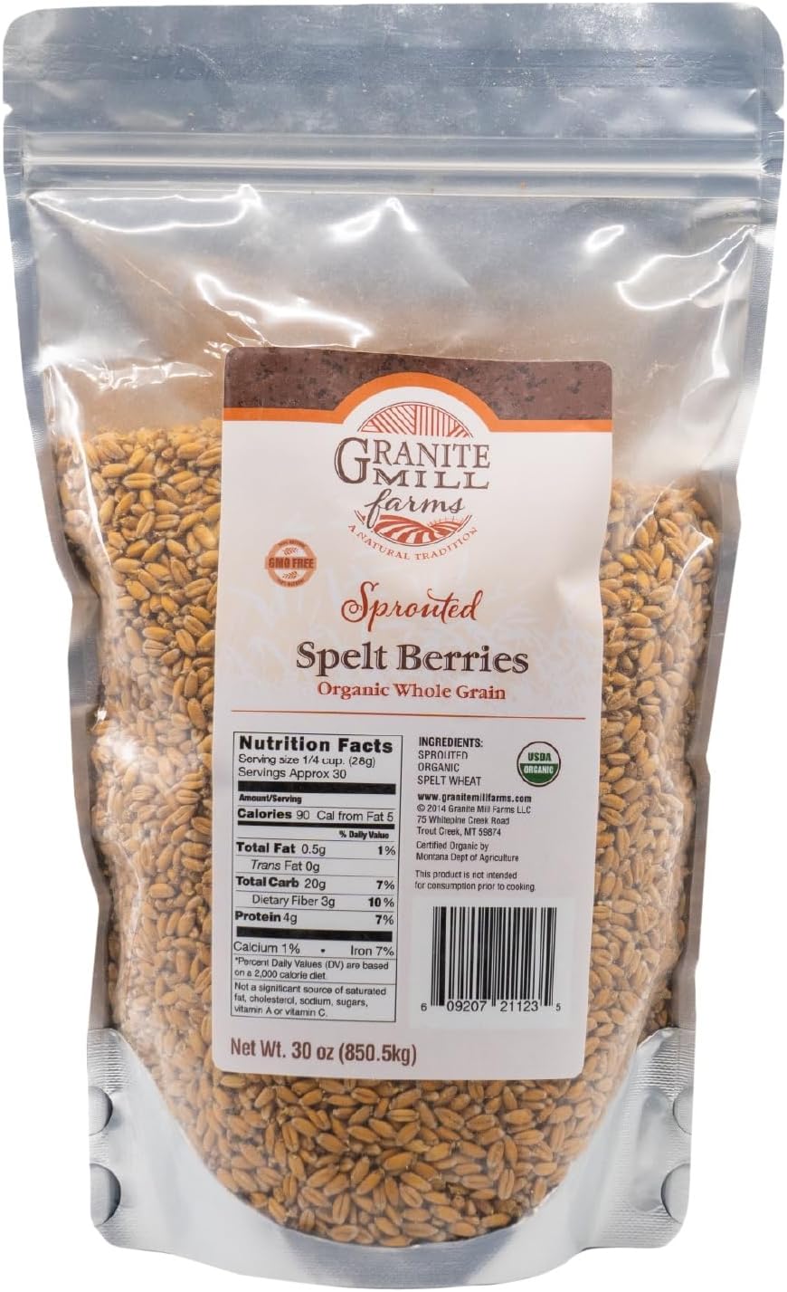 Granite Mill Farms Organic Sprouted Spelt Berries, 30 OZ
