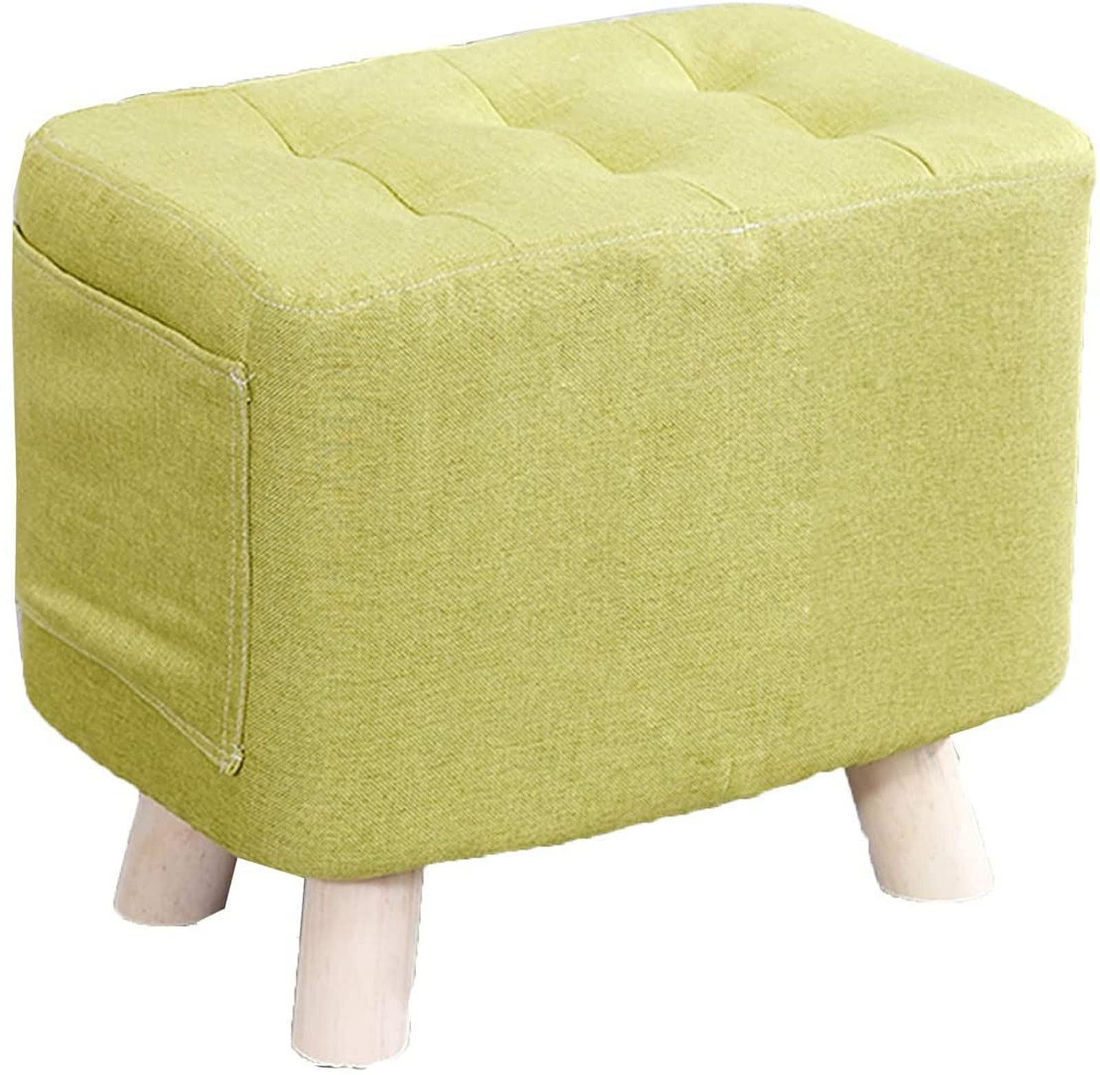 Repose-pieds rectangulaire vert 40x25x35cm avec ottoman lavable en tissu