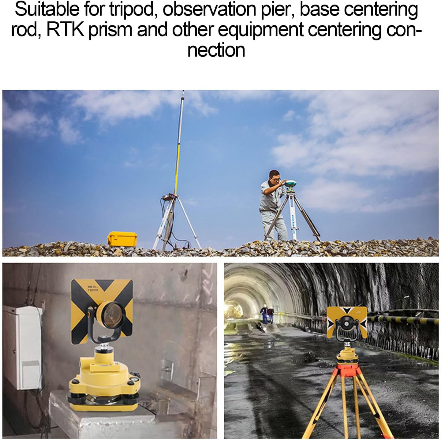 Garosa Prism Pole Mount Adapter Quick Release Stainless Steel AD L09 Female Connect to Thread 5/8in‑11 RTK GPS Total Station Prism Adapter for Surveying Poles Base Tripod