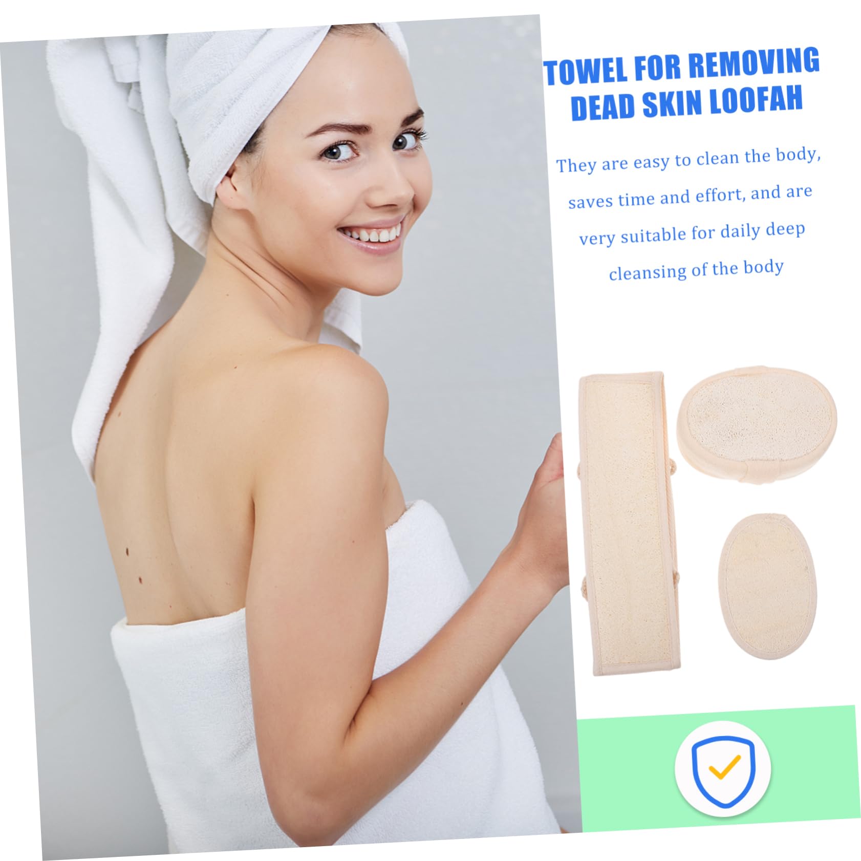 FRCOLOR 9piezas Toallas Exfoliantes De Loofah Natural De Toallas De Cuerpo Para Eliminar Células Muertas y Masaje Para Ducha y Cuidado Personal Beige