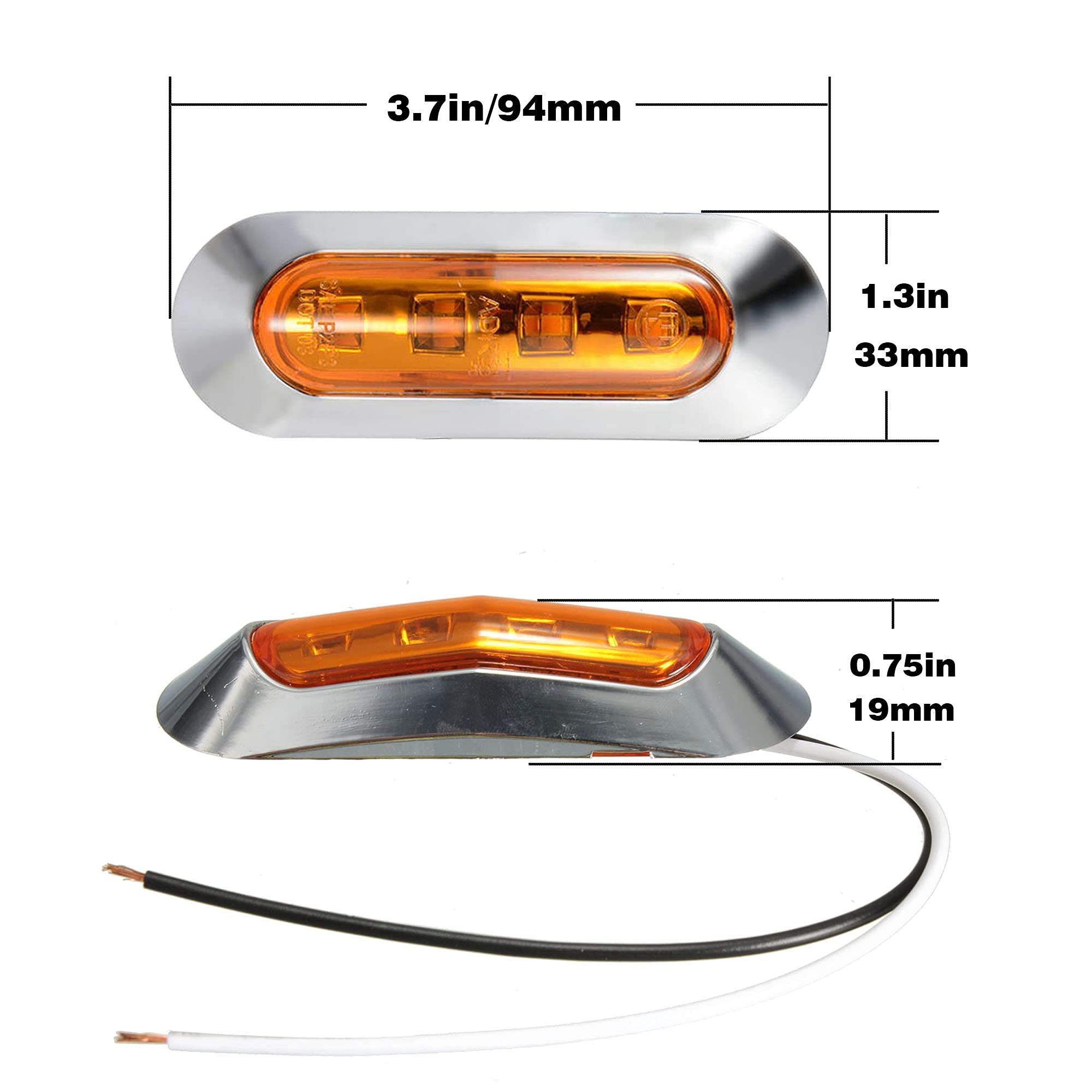 Répétiteur Clignotant LED Ambre Pour Feux Position Latérale Voiture - 1 Paire, Plug & Play
