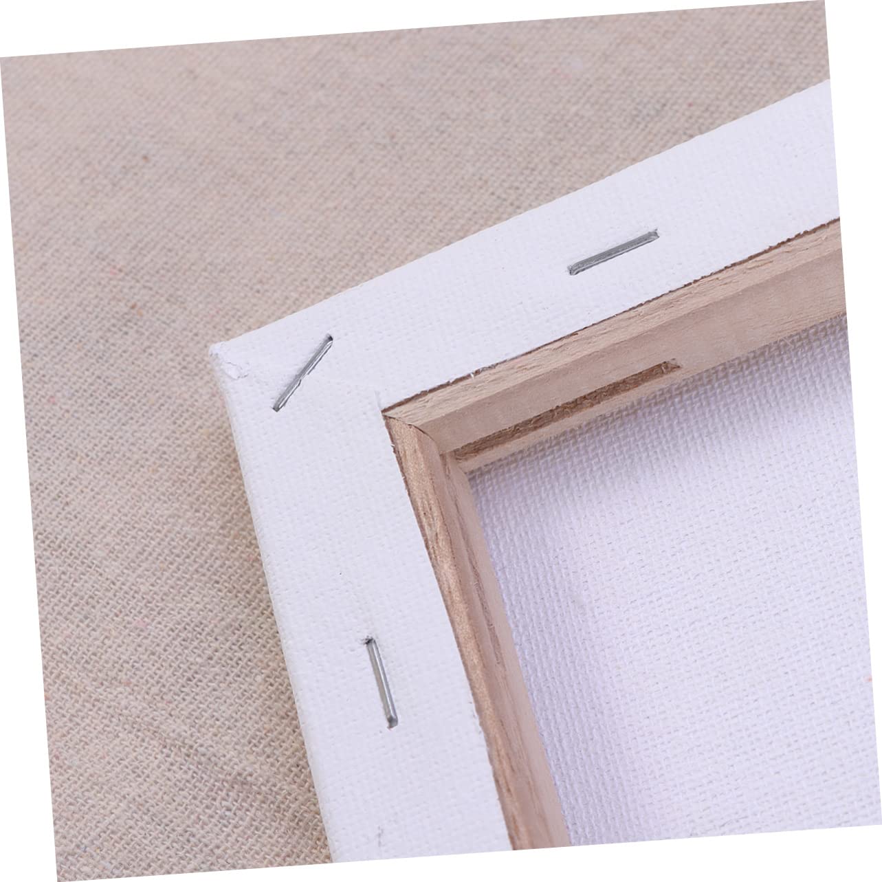 NUOBESTY Lot de 10 Toiles à Peindre Blanches en Coton Cadre en Bois, Toile Tendue pour Peinture à L'huile et Dessin, pour Artistes et Loisirs Créatifs