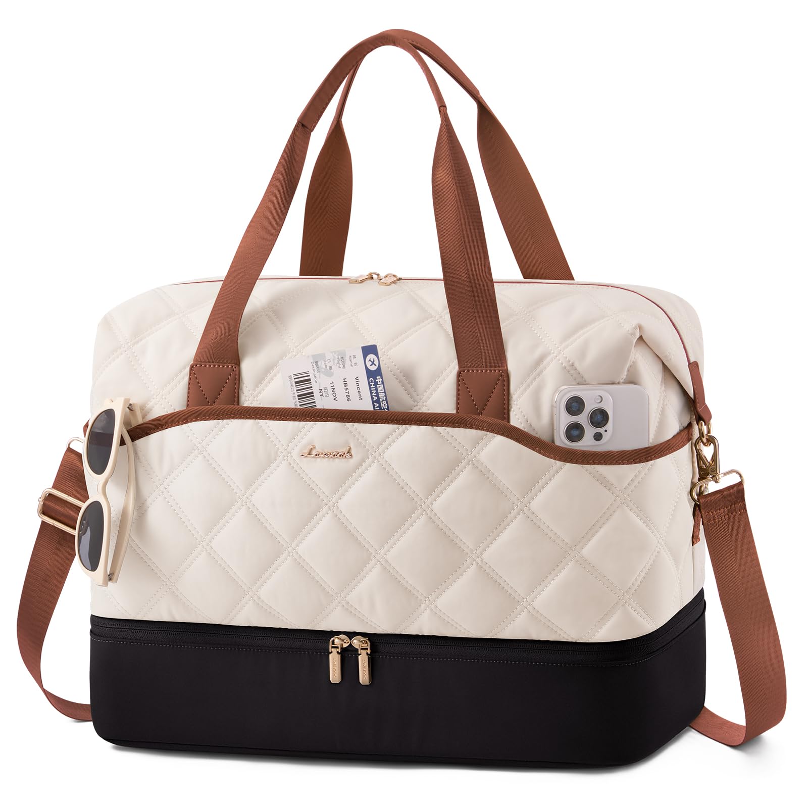 LOVEVOOK Weekender Bags for Women with Shoe Compartment Lightweight Travel Duffle Bag with Wet Pocket Hospital Overnight Bags