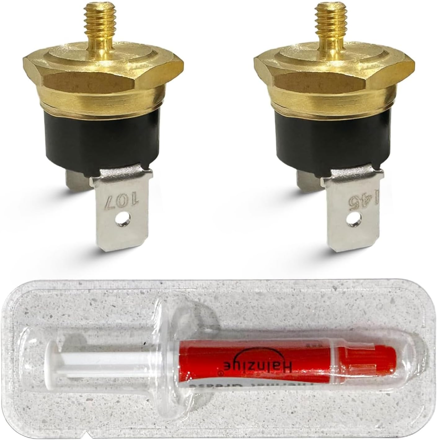 Gaggia Thermostat Replacement, M4 Thread, 107°C & 145°C - OEM Style Replacement for the Gaggia Classic Pro, Baby, Evolution, Espresso, Coffee & Others (Brew & Steam + 9 Bar OPV + Thermal Paste)