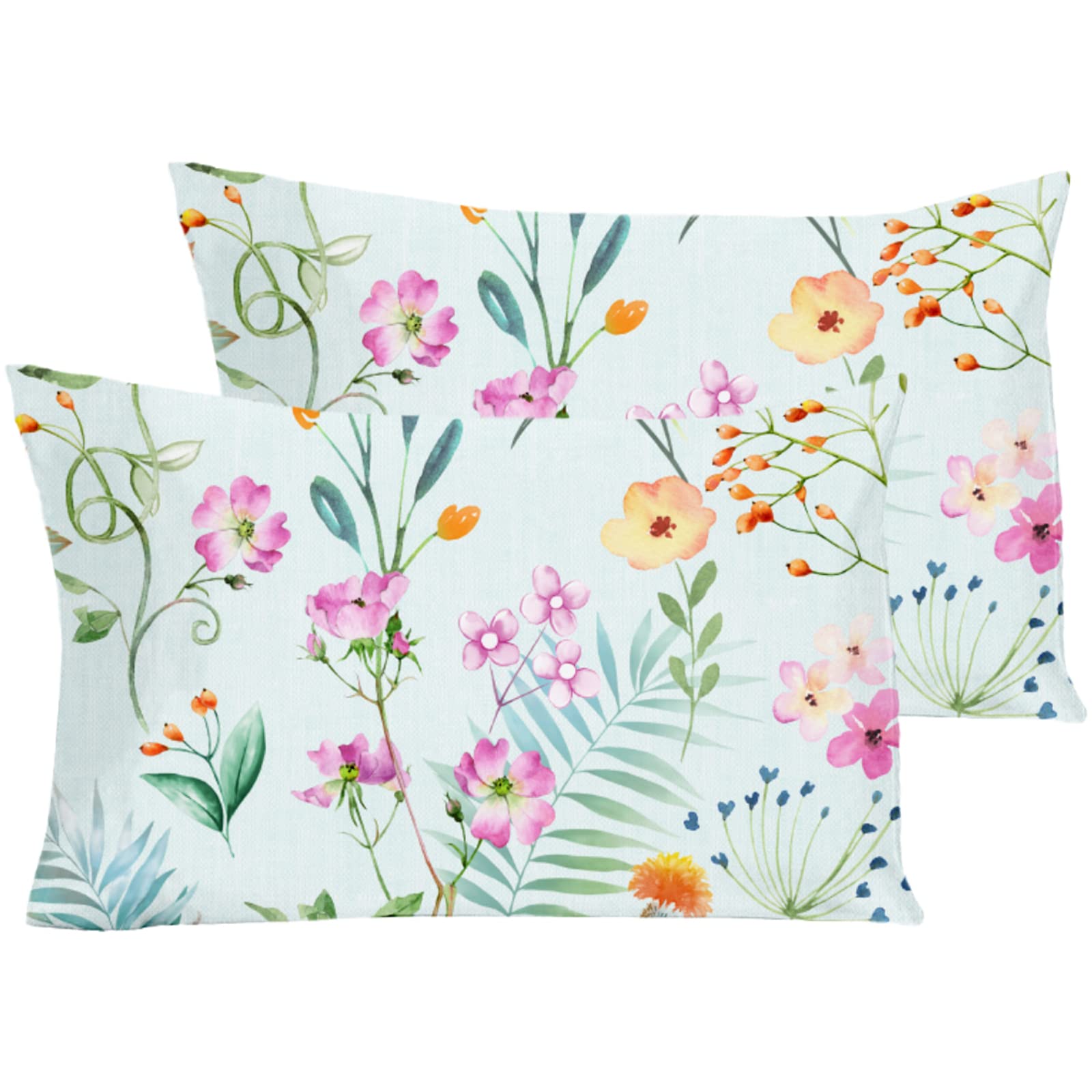 YIYEA King Size Pillow Cases Set of 2 Ultra Soft Double Brushed Microfiber Pillowcases King Floral Bed Pillow