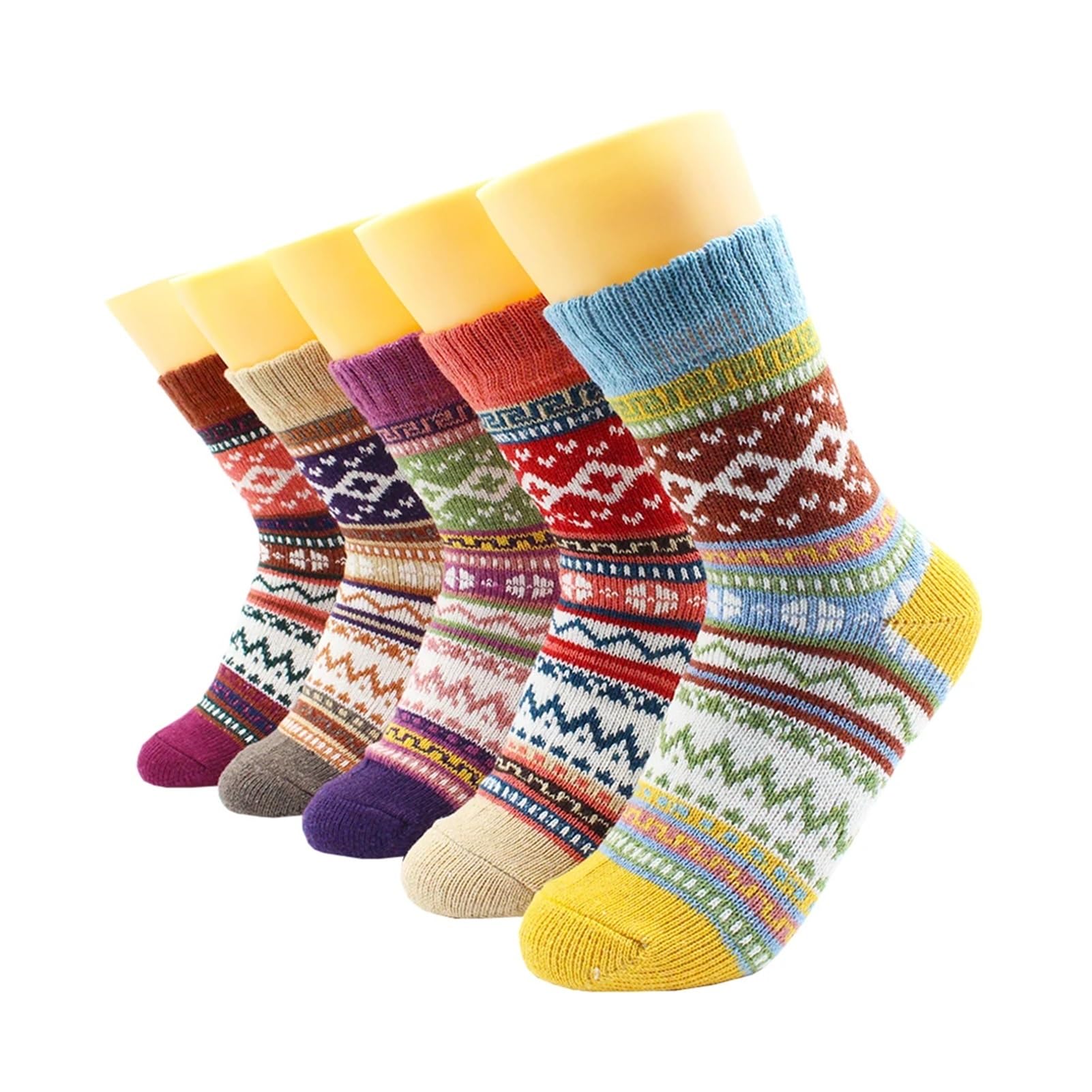 5 Pares De Calcetines Térmicos Lana Y Cachemira Gruesos For Mujer, Ideales For El Invierno. Estilo Europeo-americano, Modernos E Informales