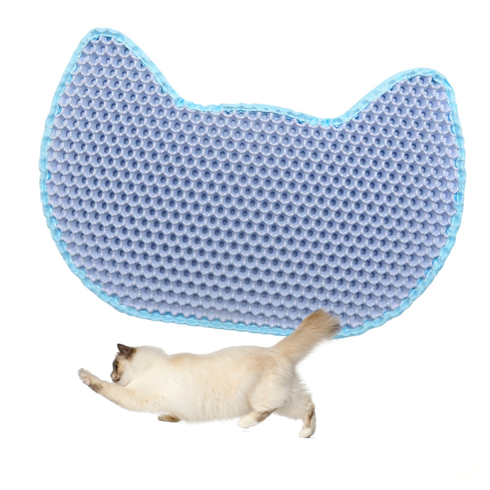 Cat Litter Mat 45 x 30 cm - Waterproof Non-Toxic - Honeycomb Design - Non Slip - Ideal with Foam Vacuum Cleaner