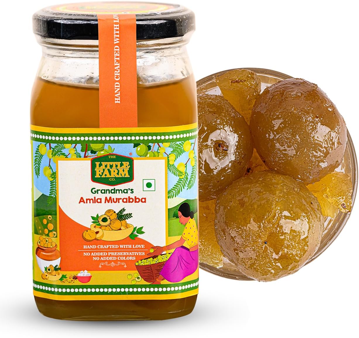 THE LITTLE FARM CO Amla Murabba - Amla ka Murabba (450g) | Awla Murabba | Farm Fresh amla | Indian Gooseberry Pickle | No Added Preservatives, No Artificial Flavours | Traditional Recipe