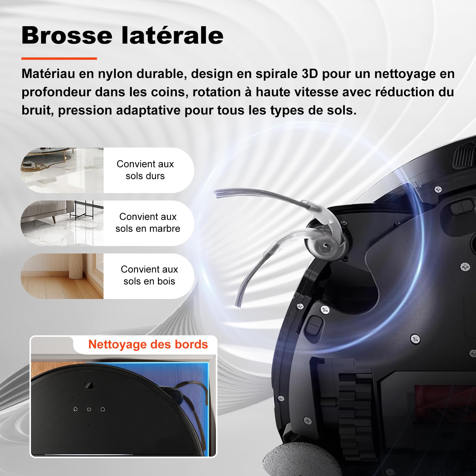 Saros 10 Accessoires de Rechange pour Roborock Saros 10, 25 Pièces, 2 Brosses Principales 4 Brosses Latérales 4 Sacs à Poussière 4 Filtres HEPA 4+4 Tampons de Vadrouille à Double Vibration