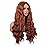 MapofBeauty 28 Inch/70 cm Long Wavy Middle Part with No Bangs Synthetic Fiber Curly Fashion Women Party Cosplay Wig (Ginger Orange)