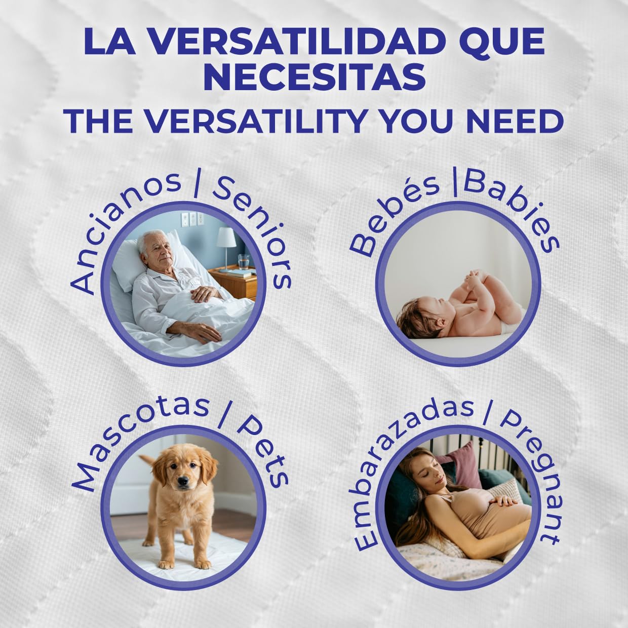 Empapadores Cama Adultos, Empapadores Bebe Lavables Hecho en España, Protector Cama Certificado Oeko Tex Capa Seguridad Impermeable, Salvacamas Súper Absorbentes (80x90cm, Pack 3)