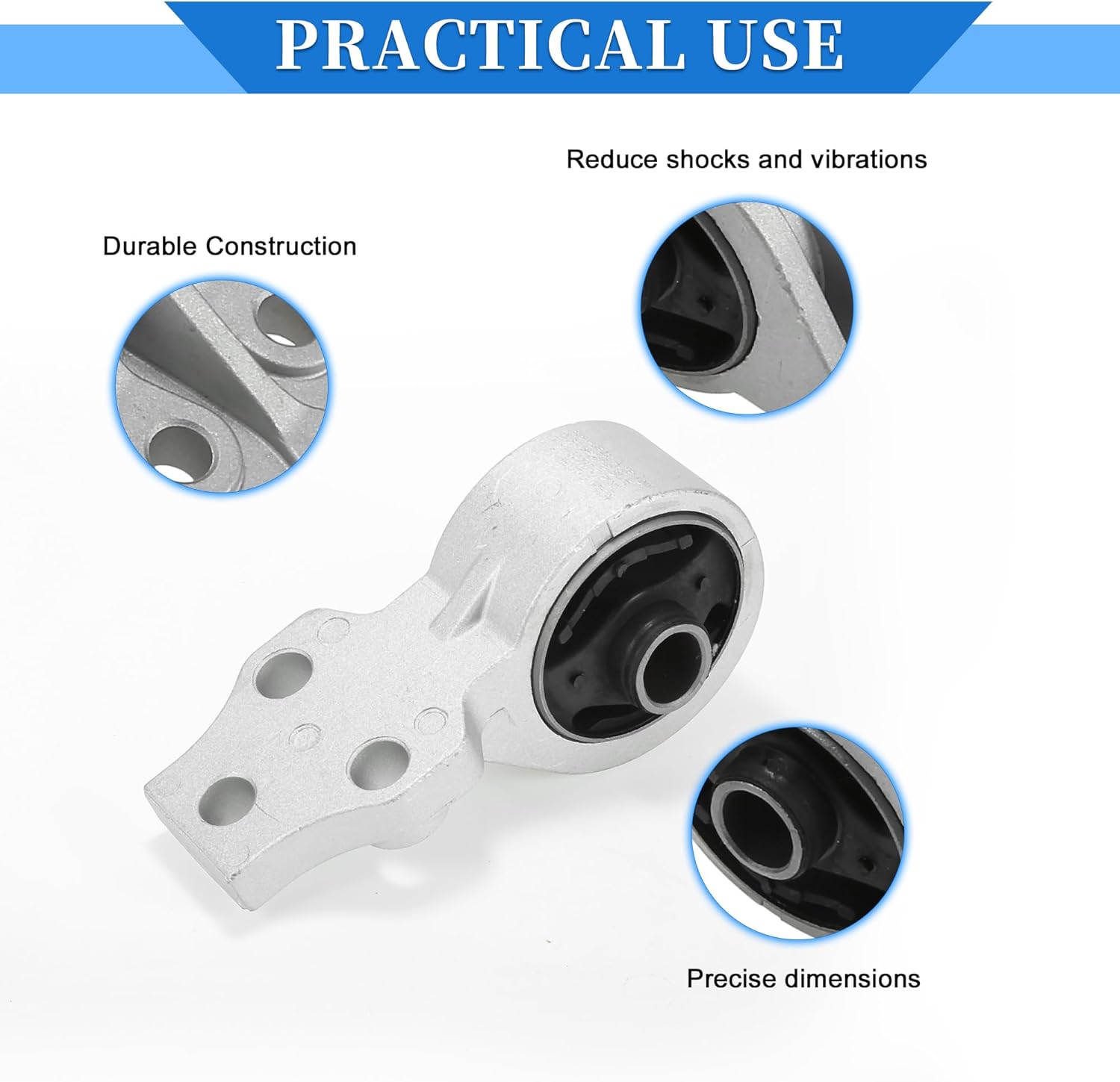 Engine Motor Mount Compatible for Ford Escape 2.3L 3.0L 2005-2012 for Mercury 2.3L 2005-2011, Wear Resistance Iron Silver Tone ENGINE MOUNTING