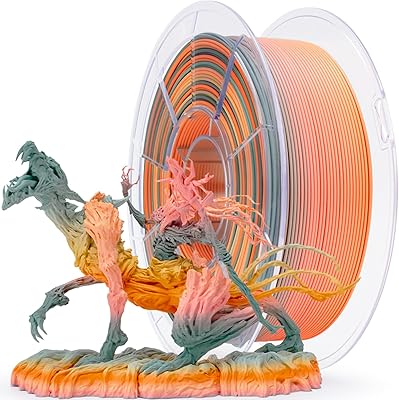 23 – ZIRO PLA Filament 1.75mm, Matte Rainbow 3D Printer Filament, Fast Color Gradient Change PLA, Color Change by Length, Fit Most FDM Printers, …