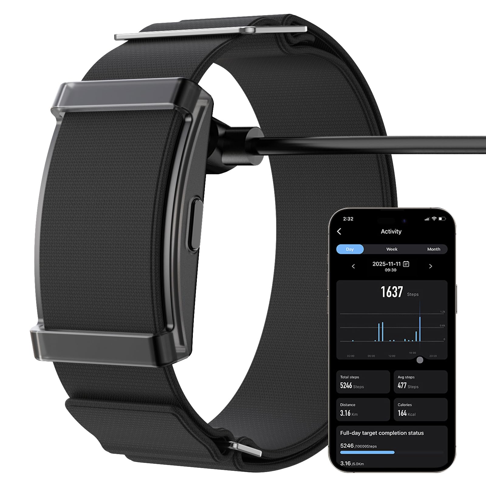 Smart Band Health Band - Pulsera de actividad física sin pantalla, contador de pasos, monitor de frecuencia cardíaca, monitor de sueño, seguimiento de actividad con pasos, distancia, conteo de