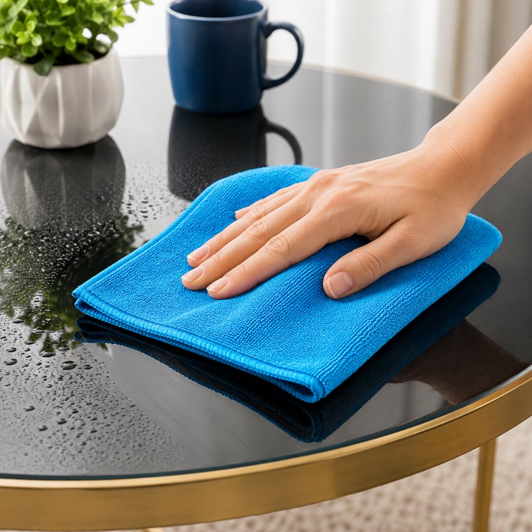 G.FIDEL 4 PC Microfibre 340 GSM Car Cleaning Towels Extra Soft Scratch Free Cloth Multipurpose Cloth Towel for Home, Office, Kitchen Use (Multicolor/40X40CM) 3