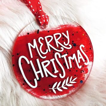 25 Pcs Clear Acrylic Ornament Blanks 2.75 Inch Acrylic Circles Blank Ornaments with Hole, Clear Round Ornament for Crafts, Gift Tag, Keepsakes, DIY Christmas Ornaments