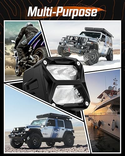Miniatura 6 de NOVSIGHT Luces LED de 4 pulgadas para zanja  Potente luz todoterreno de 4 x 4 pulgadas, luces LED de cubo IP68, impermeable, luz antiniebla LED para